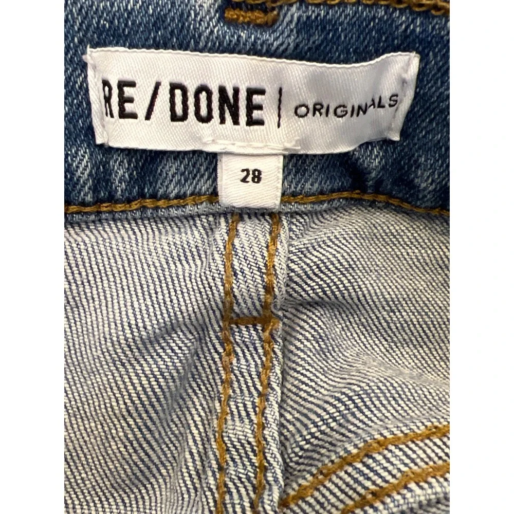 RE/DONE Originals High Rise Straight Leg‎ Button Fly Blue Jeans Size 28